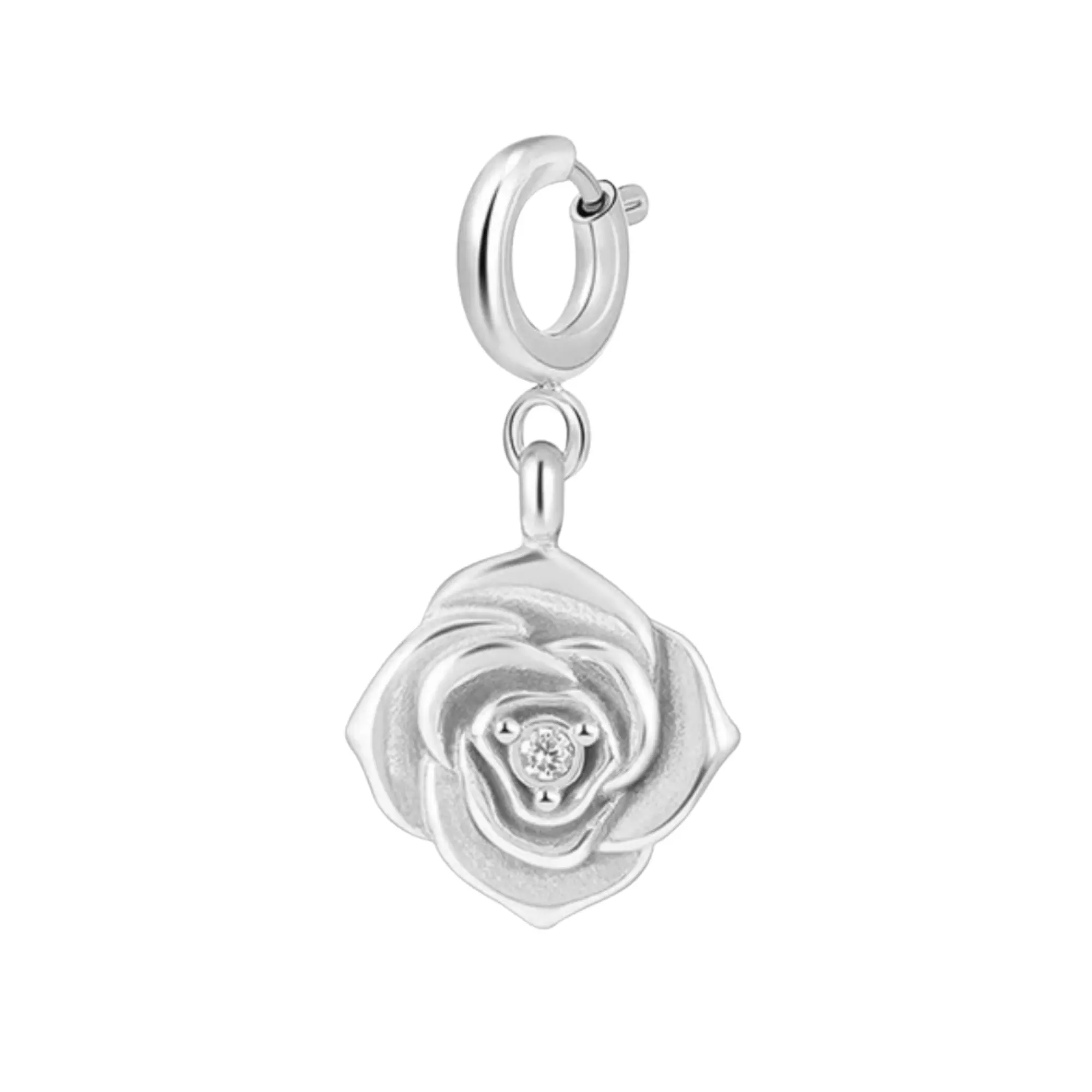 FLOWER Charm Argento