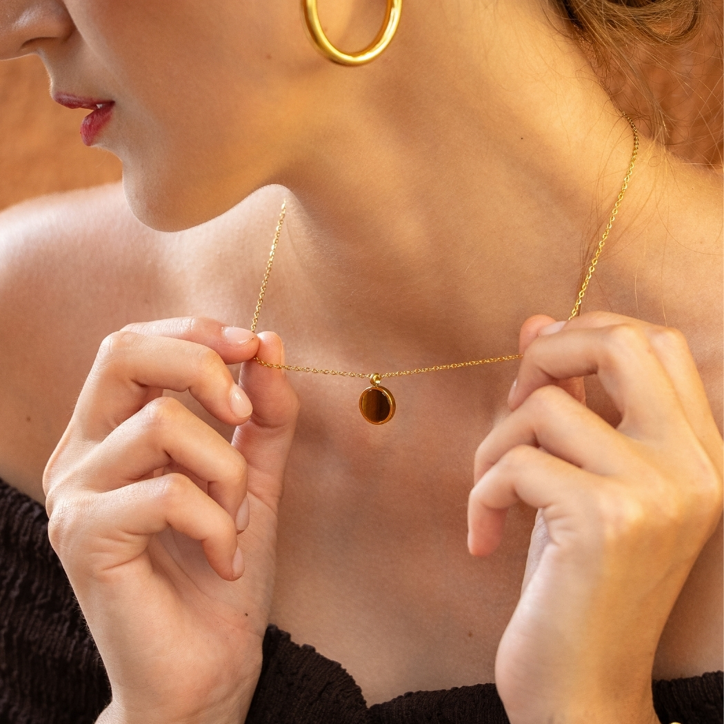 IRIS Halskette Gold/ Tiger Eye