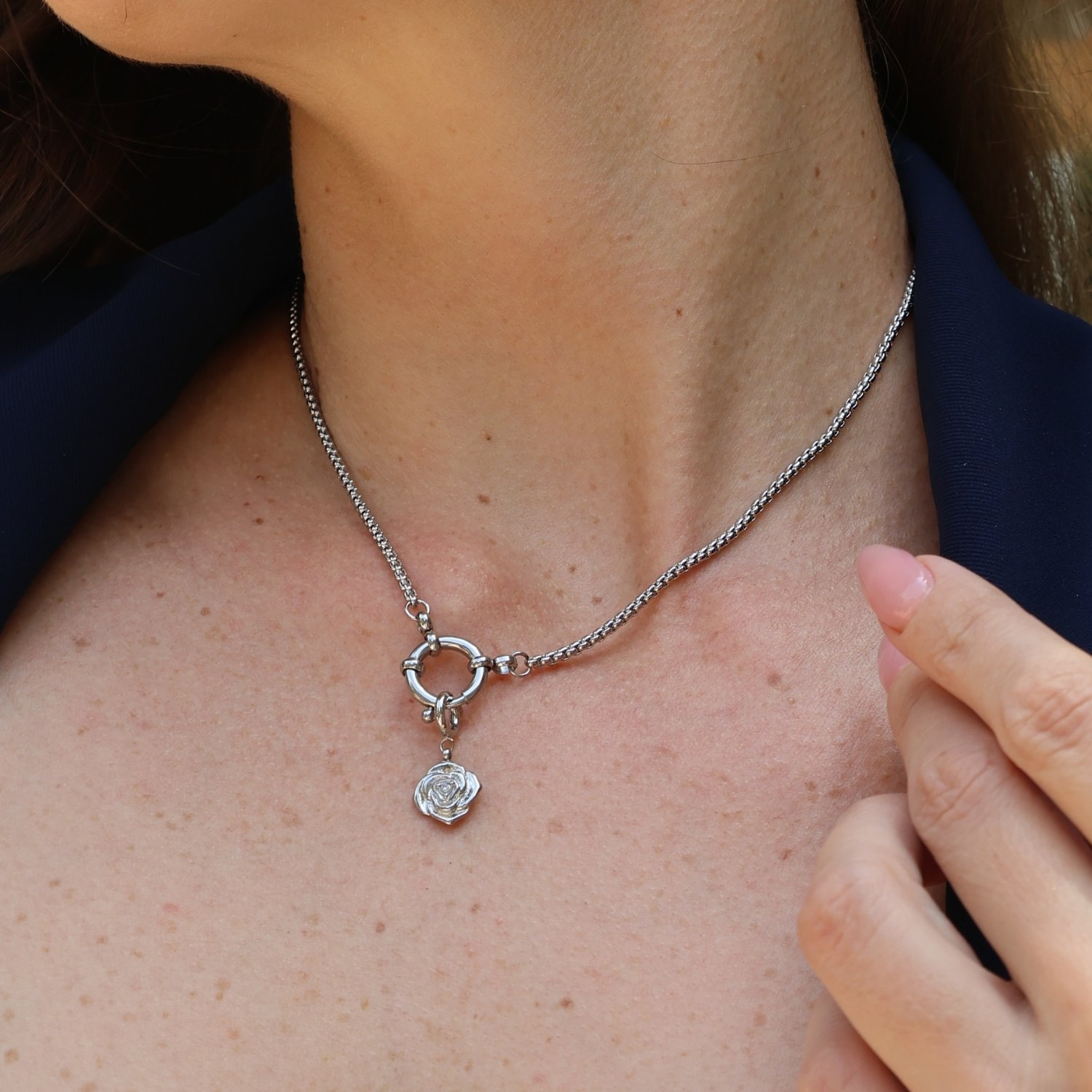 FLOWER Charm Silver